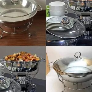 *Stainless steel Chaffing Dish with Glass Lid and Lid Hanger
